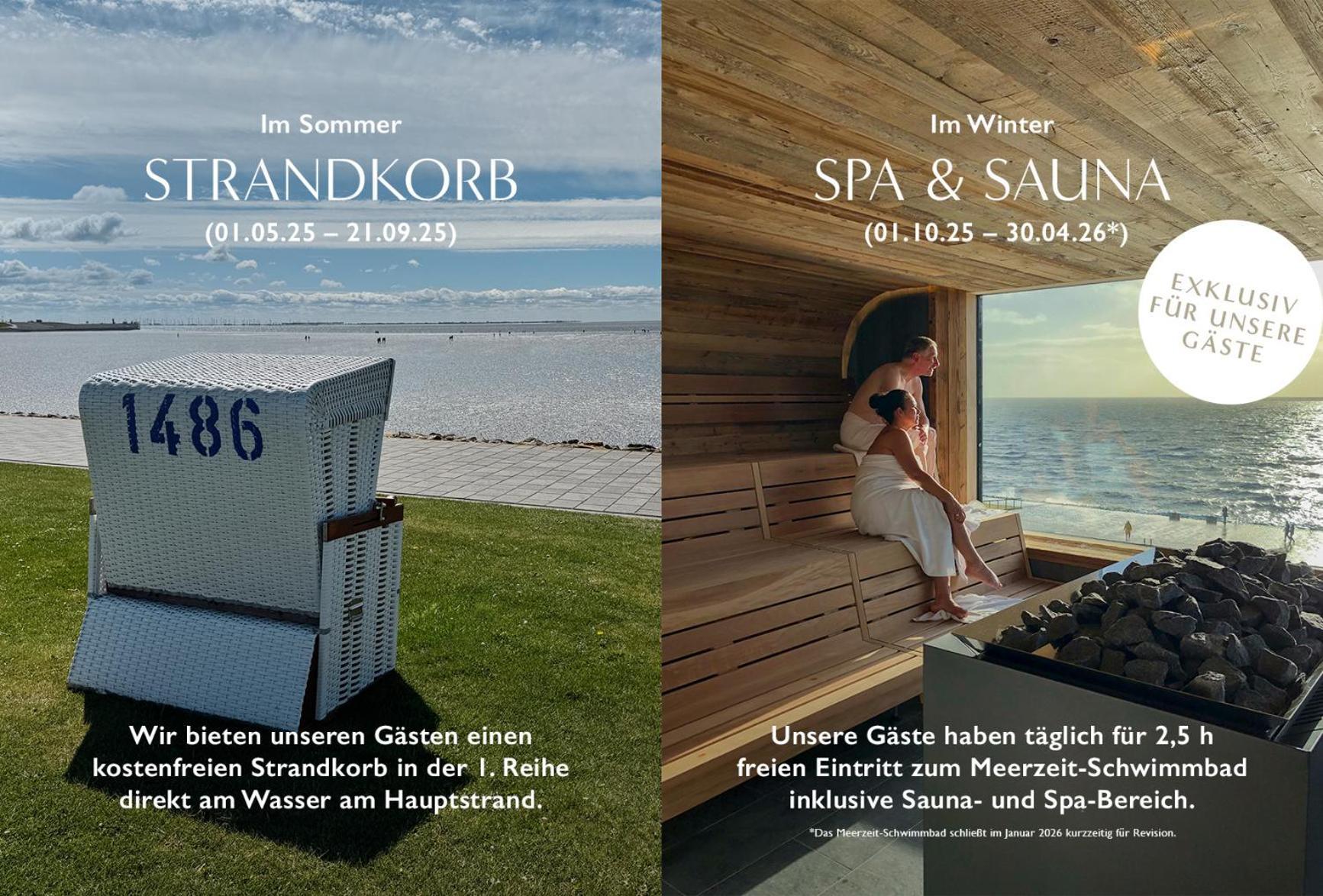Seaside Rooms - Design-Apartment Mit Balkon & Parkplatz - Inklusive Strandkorb Direkt Am Wasser Und Spa & Sauna Saisonal Büsum Zewnętrze zdjęcie